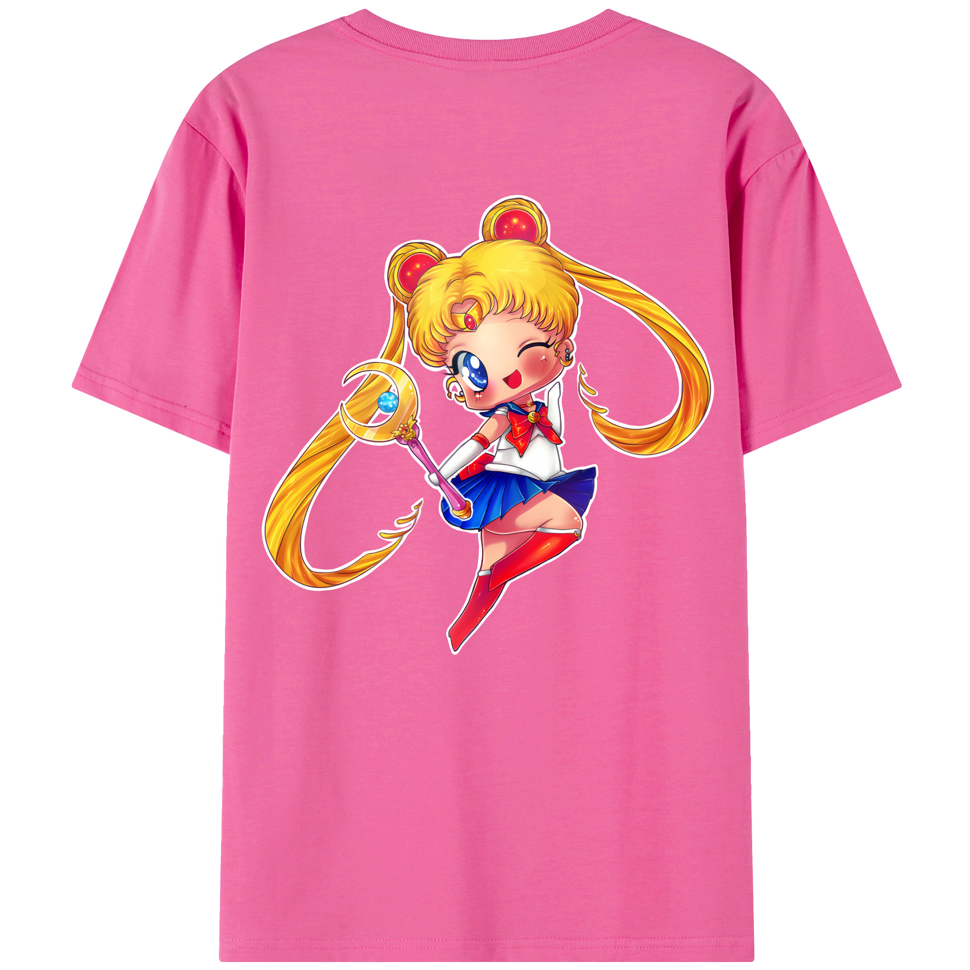 （画像用） 美少女戦士セーラームーン 月野 うさぎ つきの うさぎ Sailor Moon Tsukino Usagi レディース半袖Tシャツ(バックプリント)